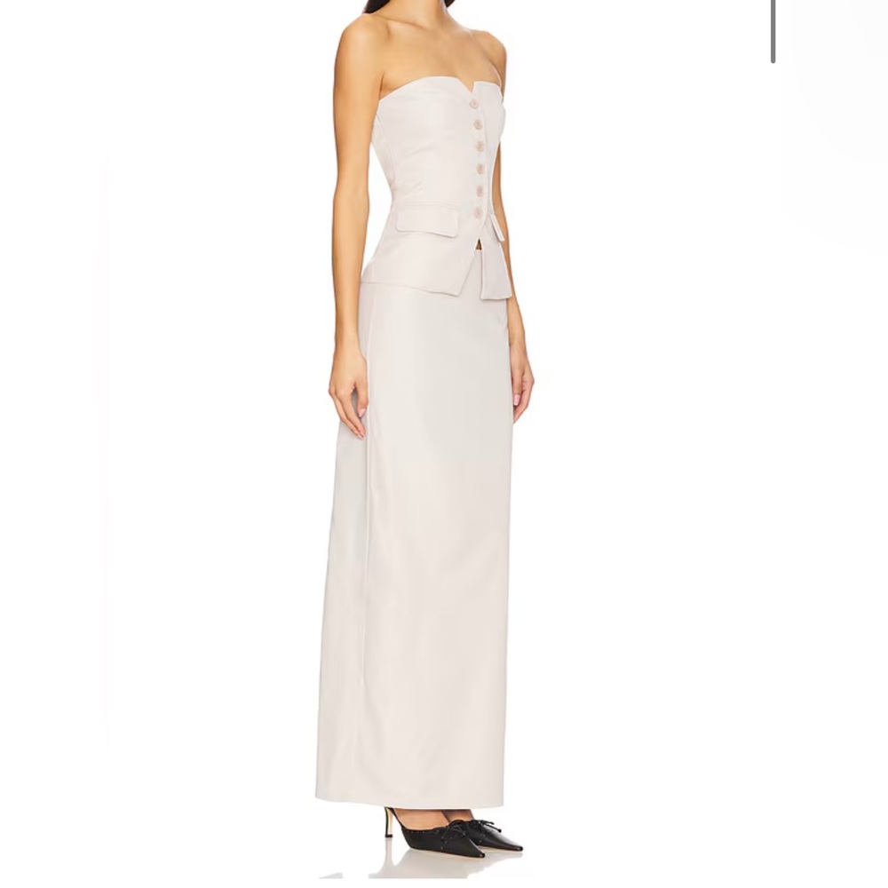 Strapless Cream Skirt Set